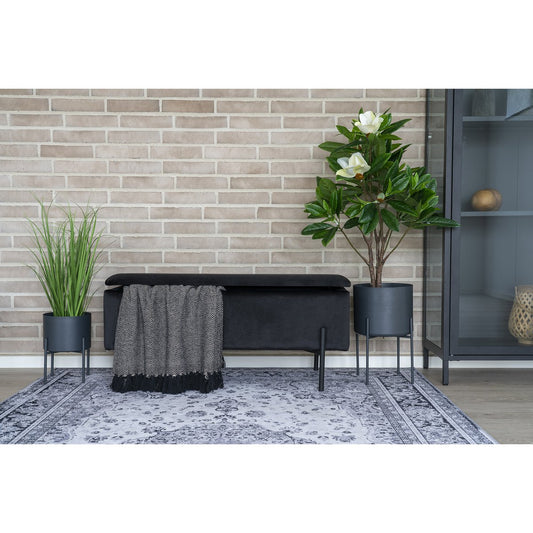 Watford Bank - Polyester, Multiplex, Zwart Fluweel - 95x36,5x43 cm