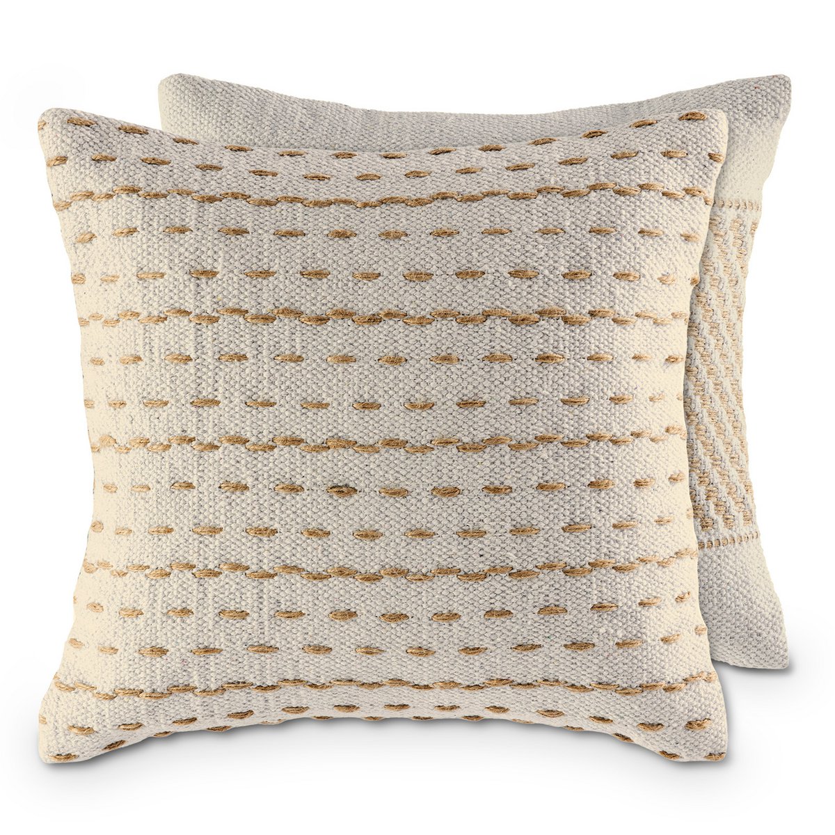 Sofak -kralen 40x40cm Set 2 Decoratieve kussens Decoratieve kussens Katoen en Jute Natuur