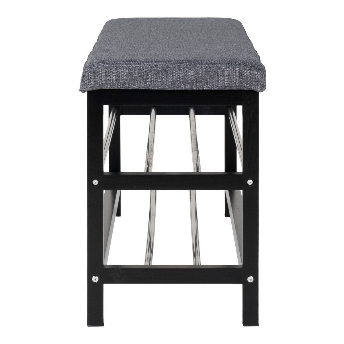 Padova Bank - Populier, Staal, Polyester, Grijs - 100x34x50 cm