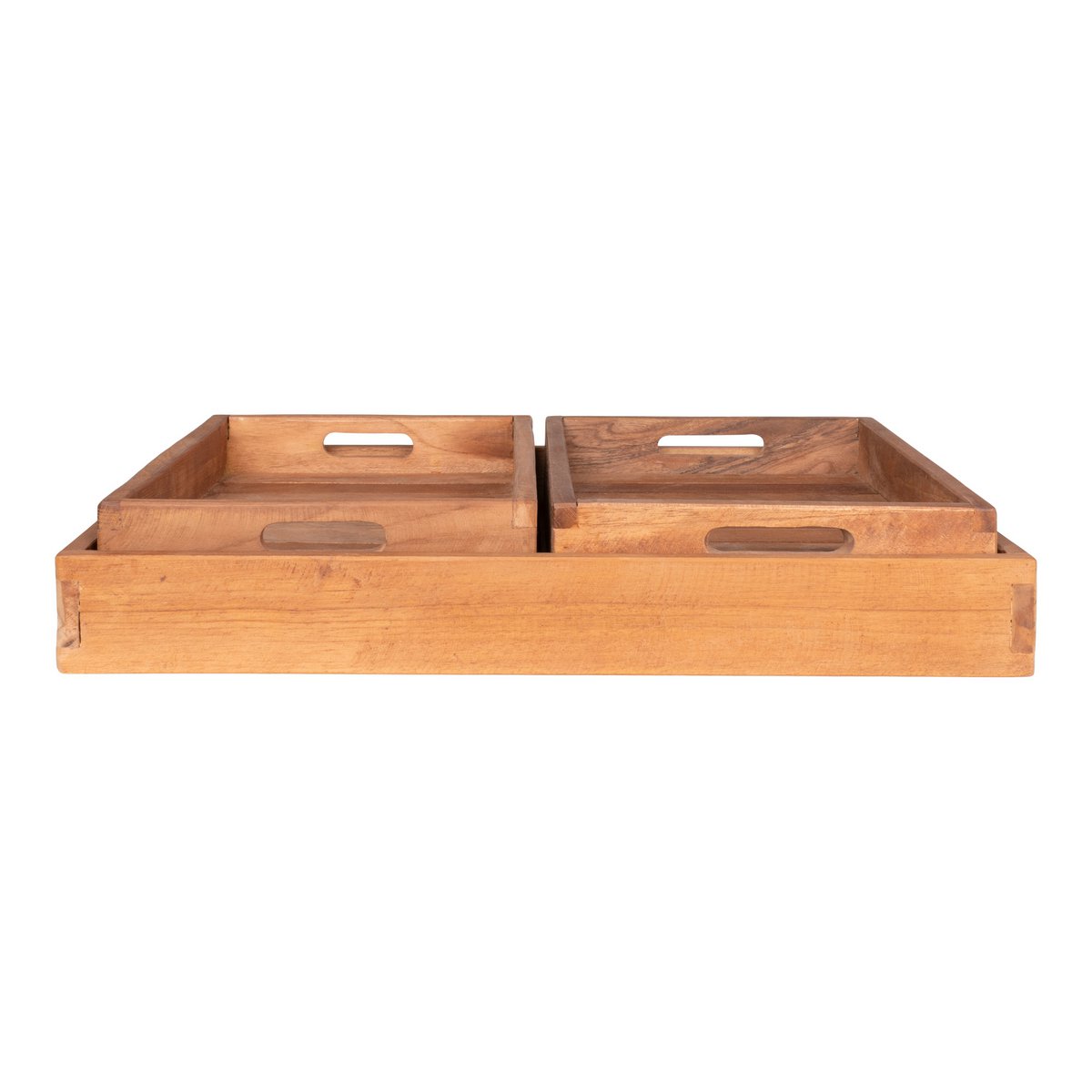 Faro Dienblad - Teak, Natuur, Set van 3
