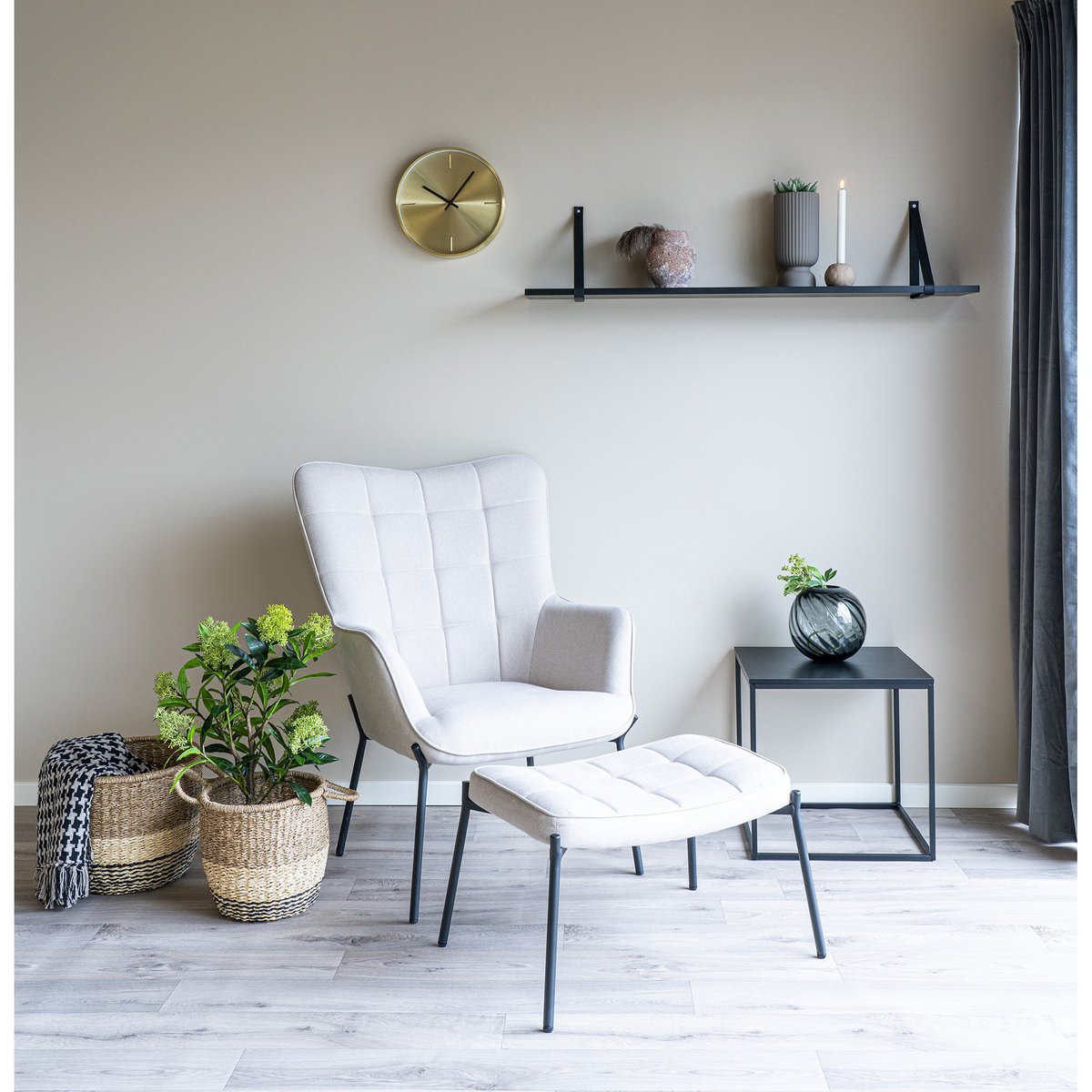 Istanbul Wall Clock - Wandklok, aluminium, goud, stil uurwerk, rond, ø30