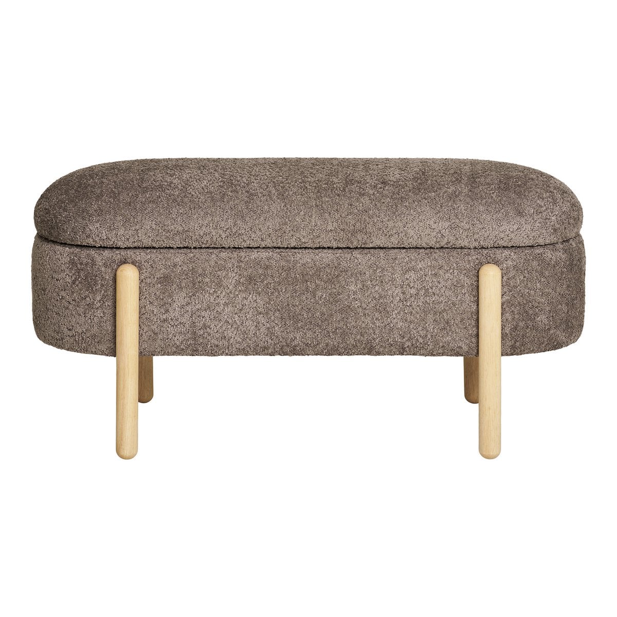 Branca Bench - Brown/Natural, polyester/schuim/multiplex, 98x41x48 cm