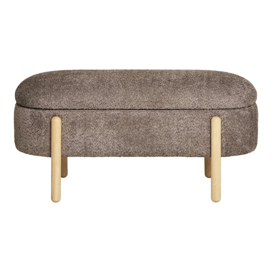 Branca Bench - Brown/Natural, polyester/schuim/multiplex, 98x41x48 cm