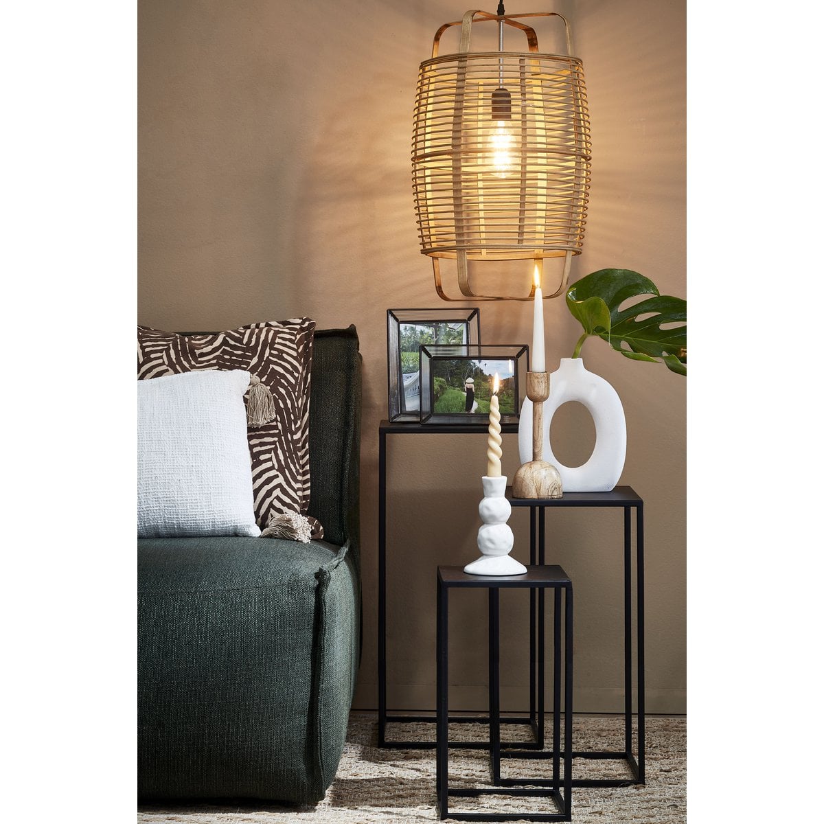 Bijzettafel set Quinty Zwart