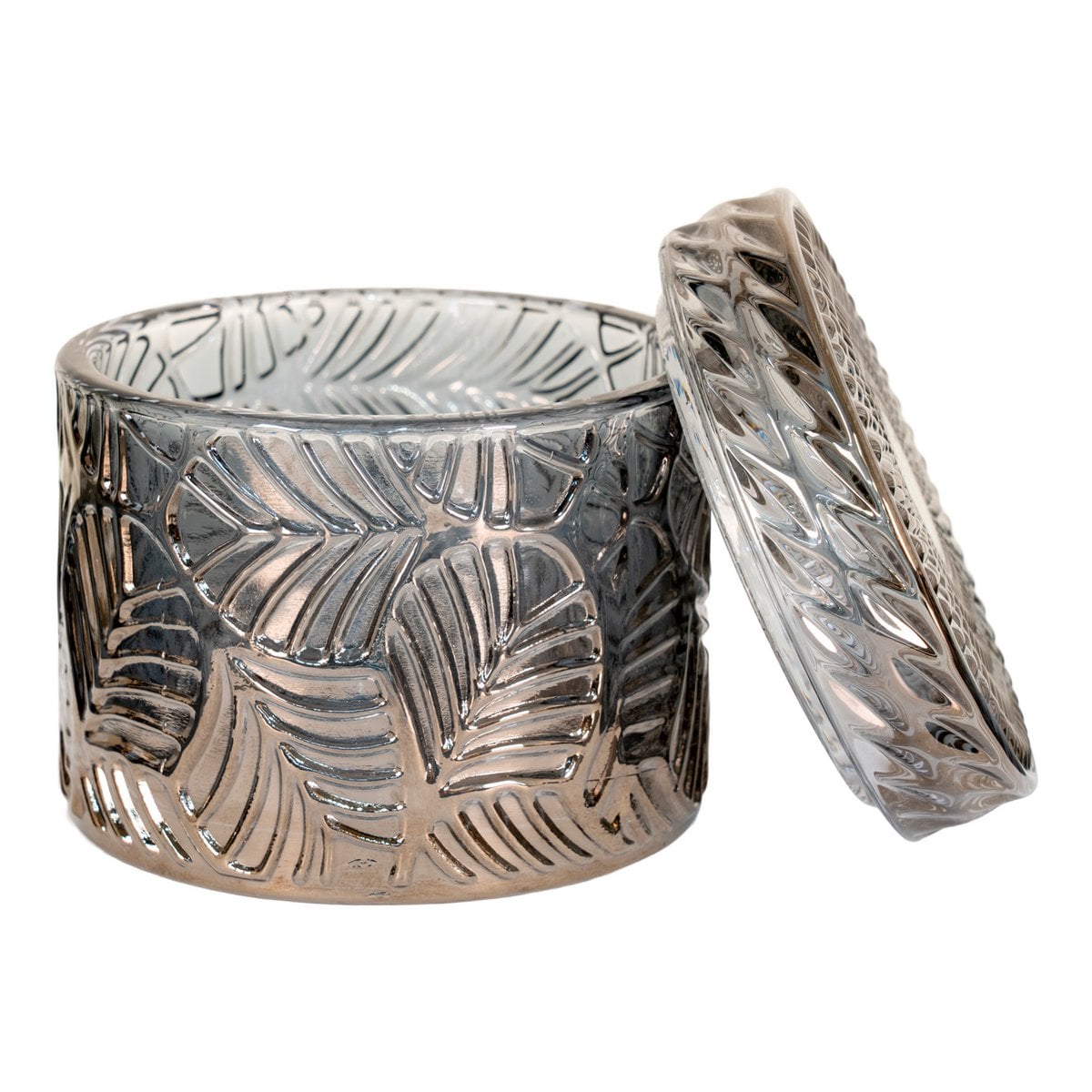 Potten - Gerookt, Glas, Ø9x8,5 cm - Set van 2