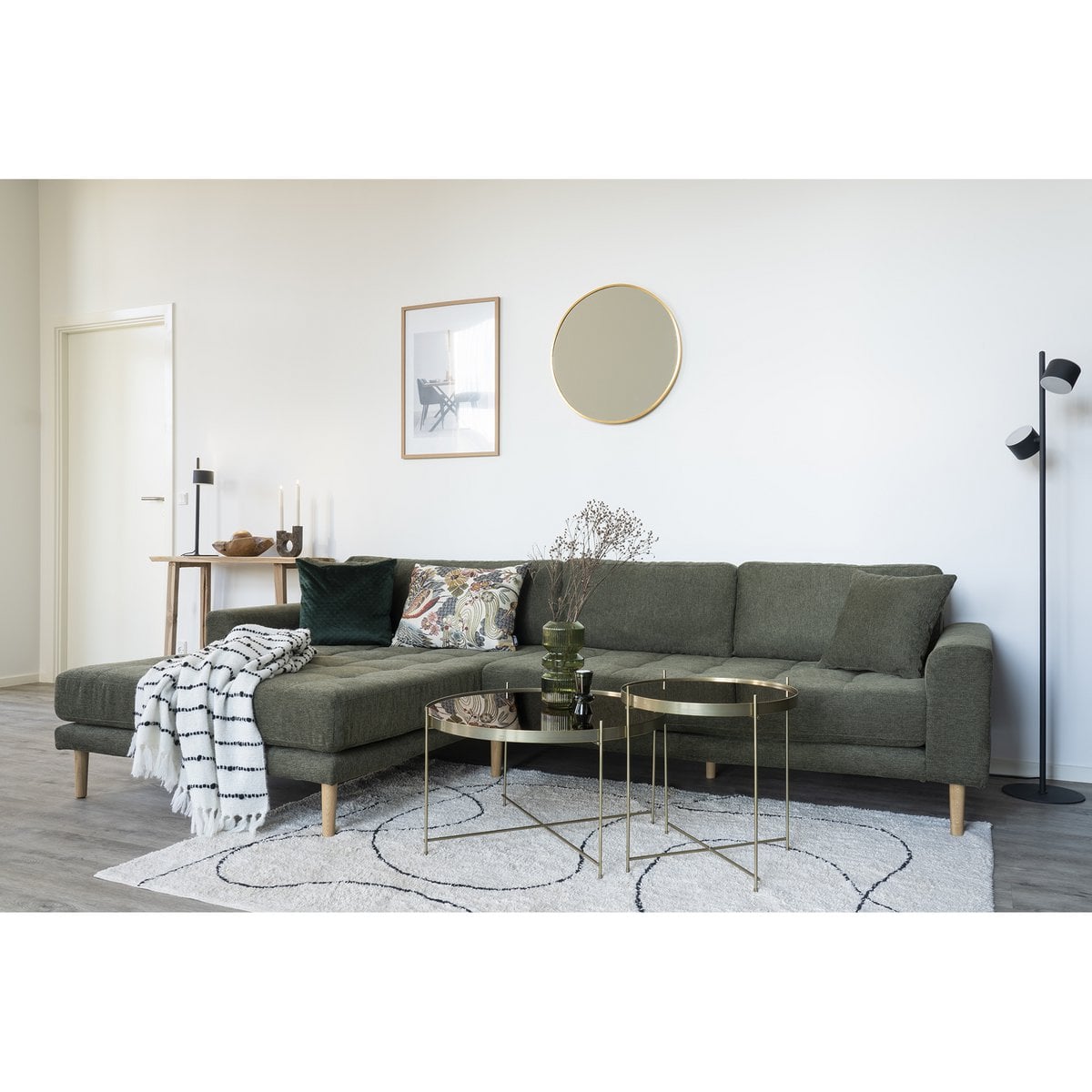 Madrid Spiegel - Aluminium, Glas, Messing - Ø60 cm