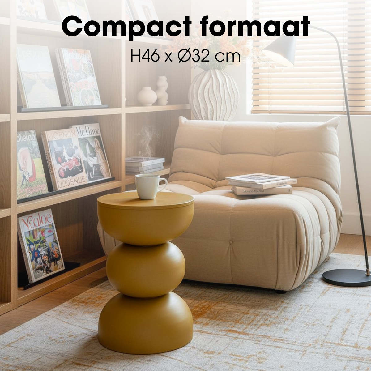 Bijzettafel Luna Geel