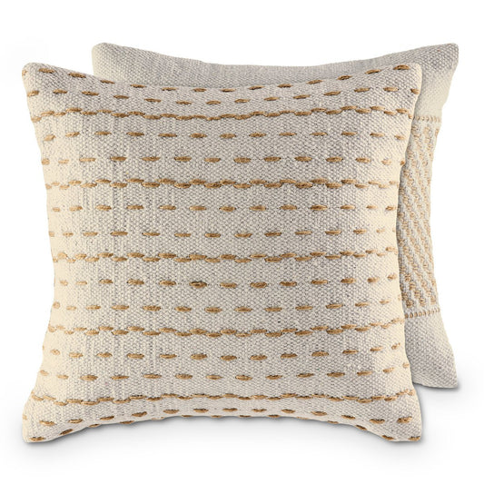 Sofak -kralen 40x40cm Set 2 Decoratieve kussens Decoratieve kussens Katoen en Jute Natuur