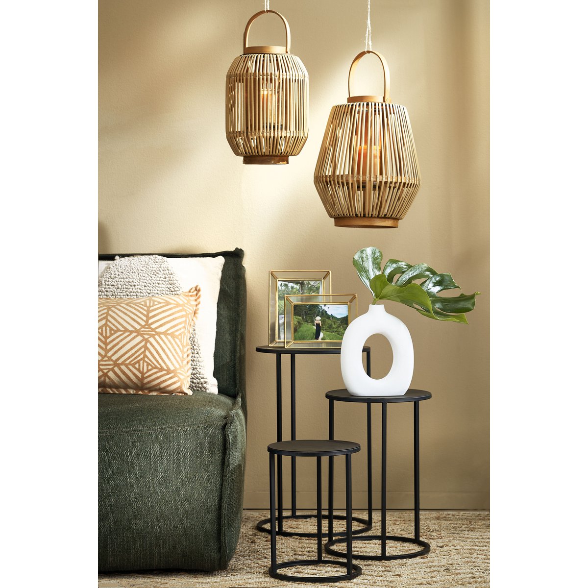 Bijzettafel set Quinty Zwart