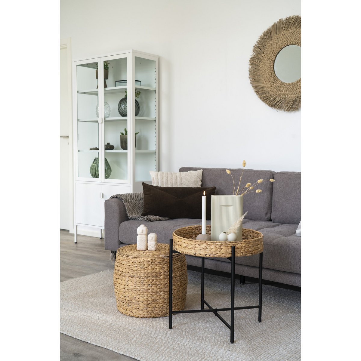 Decoratie - Decoratie in cement, beige, 5,5x5,5x10 cm