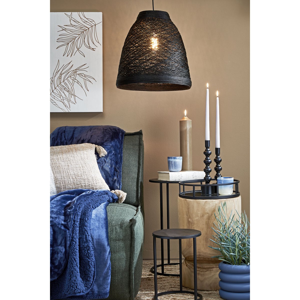 Bijzettafel set Quinty Zwart