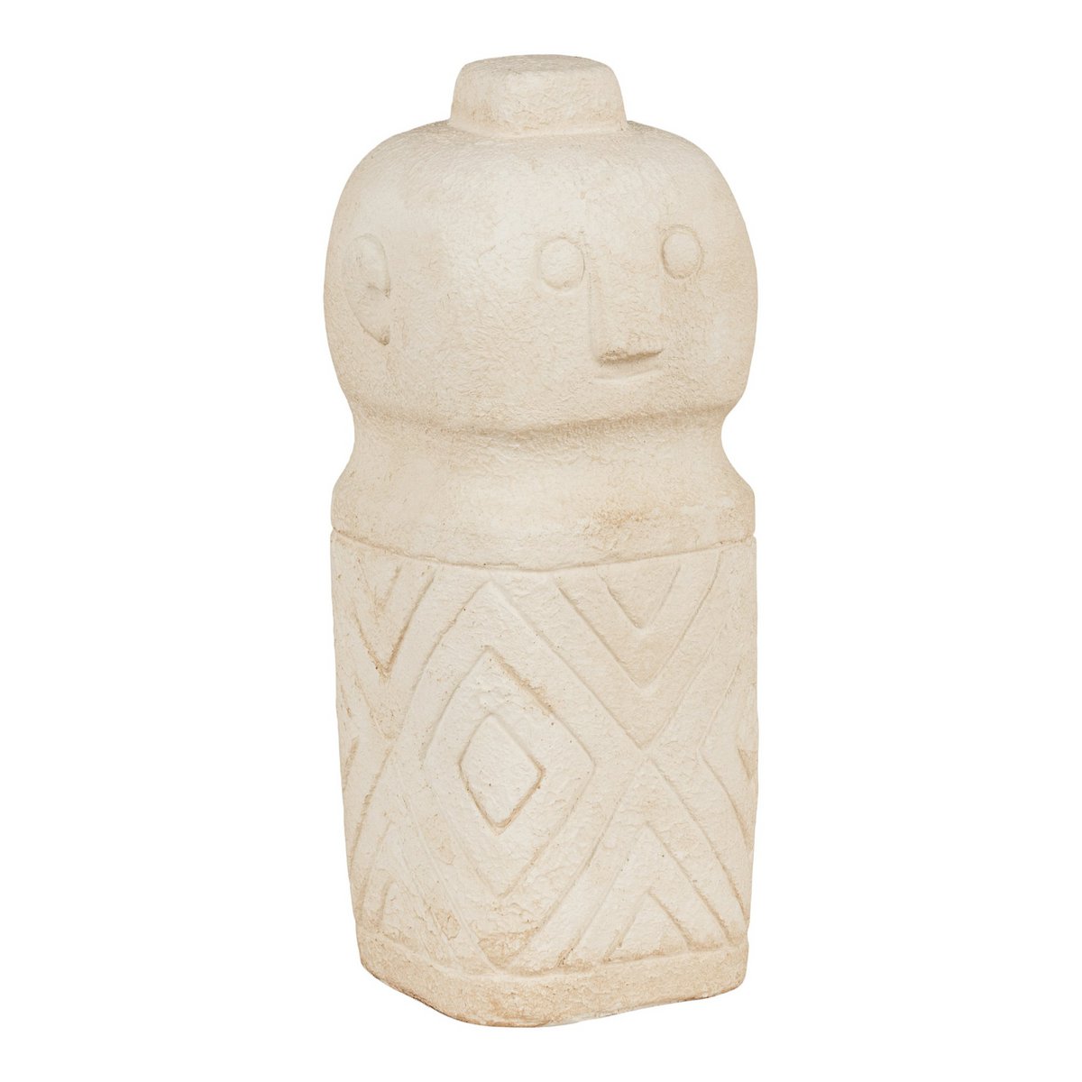 Decoratie - Decoratie in cement, beige, 6,5x6,5x15 cm