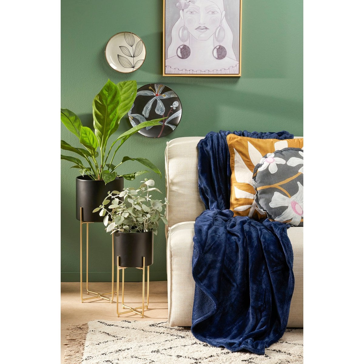 Plaid Mica Donkerblauw